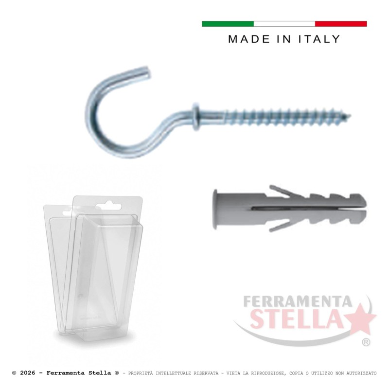 Tassello Nylon con Gancio Aperto (10 Pz) | Ferramenta Stella.com