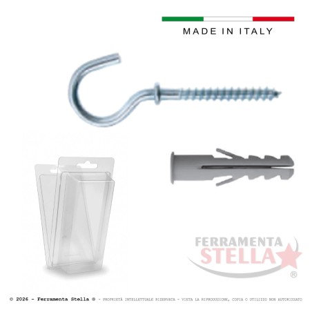 Tassello Nylon con Gancio Aperto (10 Pz) | Ferramenta Stella.com