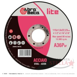 Disco Taglio Ferro AbraBeta 115x1,6x22,23 mm | FerramentaStella.com