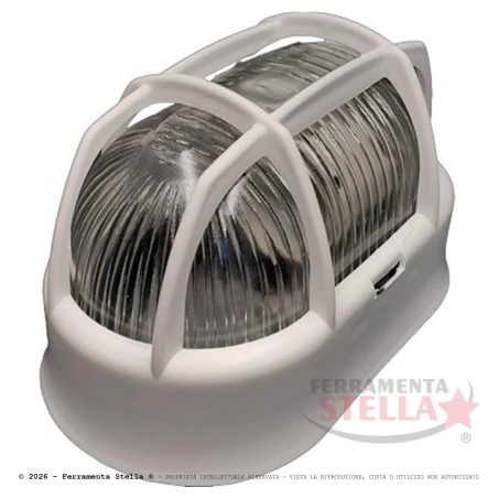 Plafoniera ovale bianca E27 IP44 230V max 60W | ferramentastella.it