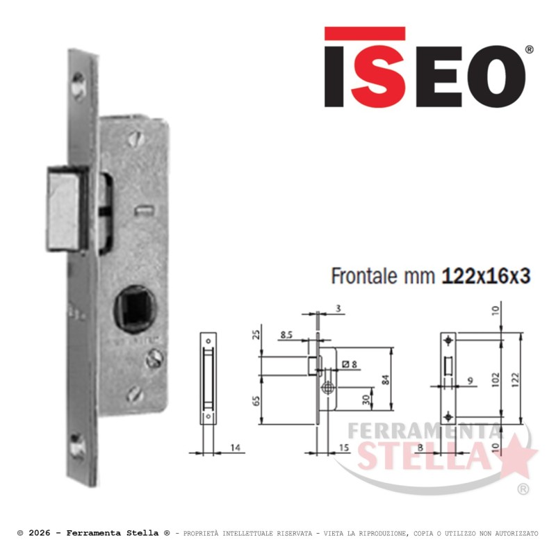 Serratura infilare con scivolo iseo art 762 | ferramentastella.it
