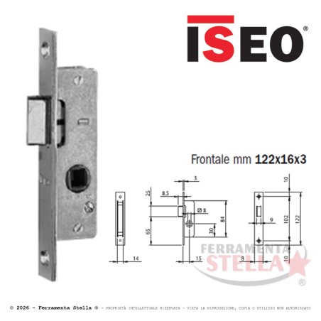 Serratura infilare con scivolo iseo art 762 | ferramentastella.it