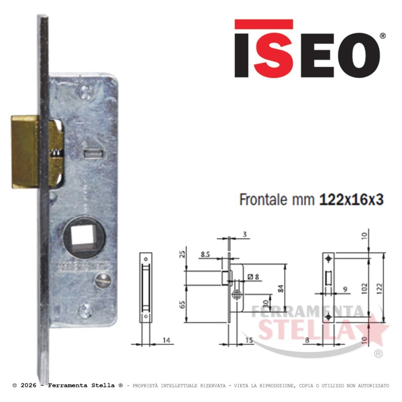 Serratura infilare con scivolo iseo art 762 | ferramentastella.it