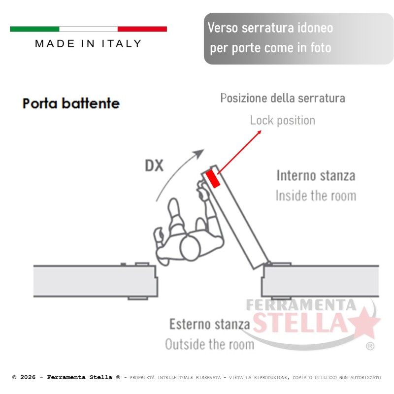 Serratura infilare con scivolo iseo art 762 | ferramentastella.it
