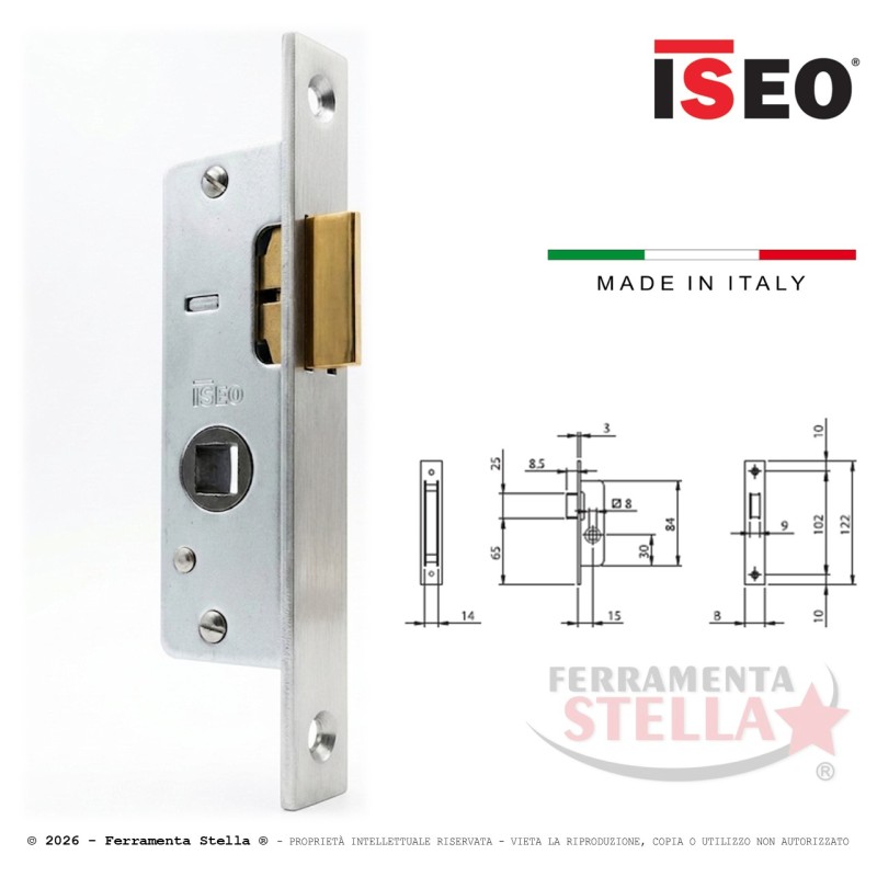 Serratura infilare con scivolo iseo art 762 | ferramentastella.it