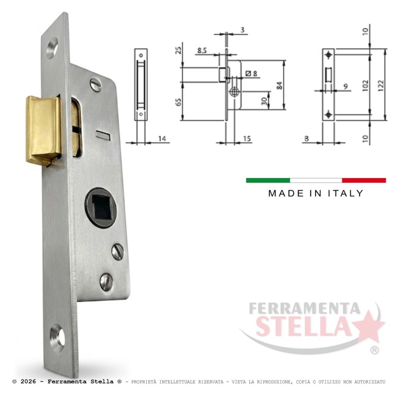 Serratura infilare con scivolo iseo art 762 | ferramentastella.it