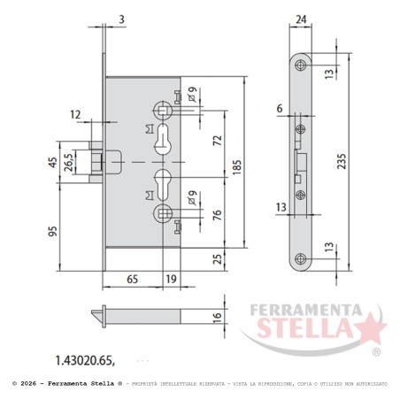 Serratura porte antipanico tagliafuoco ambidestra  | ferramentastella.it