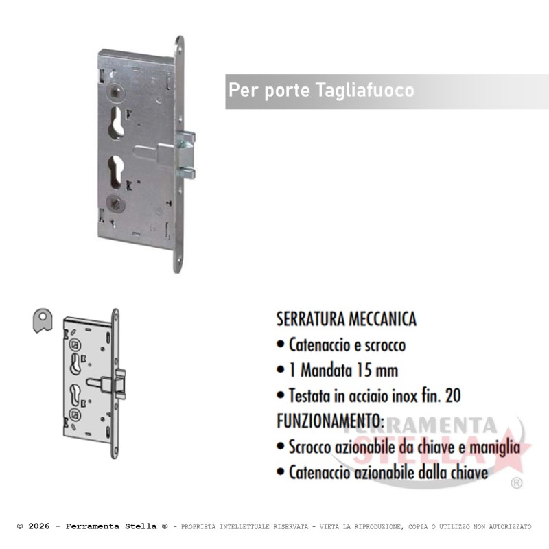 Serratura porte antipanico tagliafuoco ambidestra  | ferramentastella.it