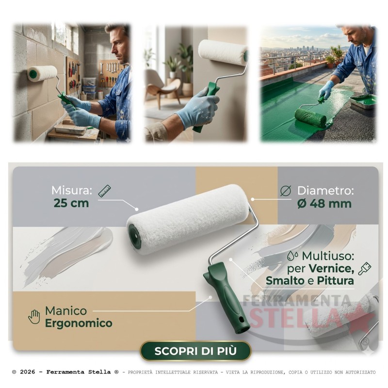 Rullo bianco con manico multiuso | ferramentastella.com
