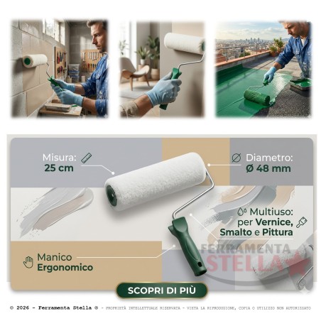 Rullo bianco con manico multiuso | ferramentastella.com
