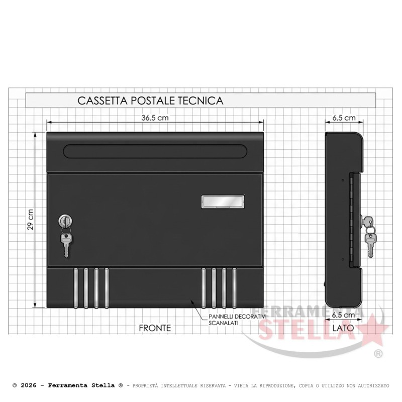 Cassetta postale acciaio posta buca lettere | ferramentastella.com