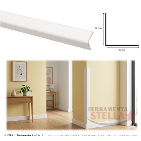 Paraspigoli 30x30 mm bianco h 2900 polistirene | ferramentastella.it
