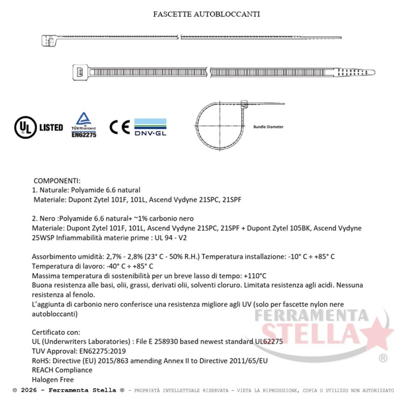 Fascetta autobloccante verde mm 3,6x200 - 100 pz | ferramentastella.it