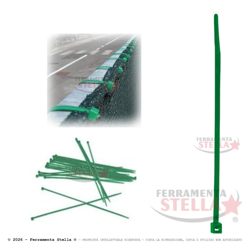 Fascetta autobloccante verde mm 3,6x200 - 100 pz | ferramentastella.it