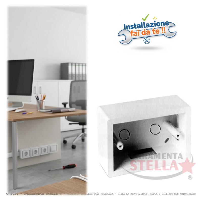 Involucro per mini canalina marlanvil 3 posti avorio | ferramentastella.it