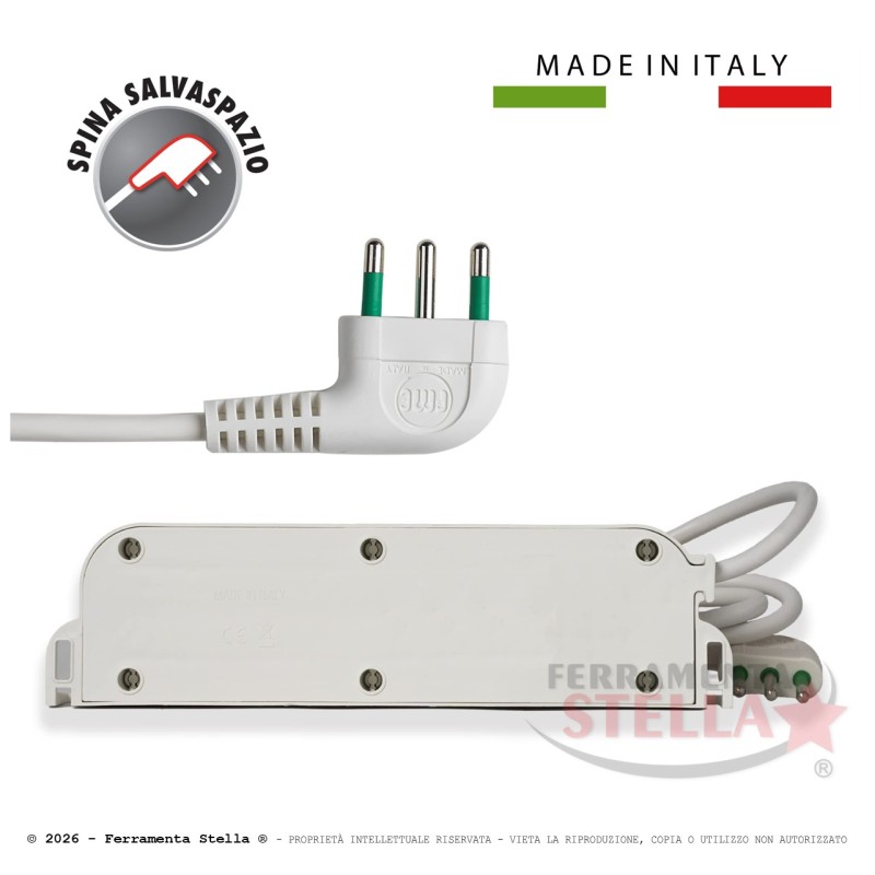 Ciabatta elettrica multipresa schuko 4 posti | ferramentastella.it