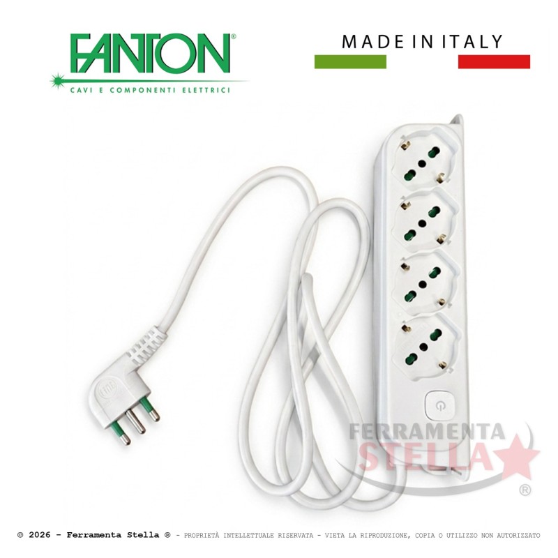 Ciabatta elettrica multipresa schuko 4 posti | ferramentastella.it