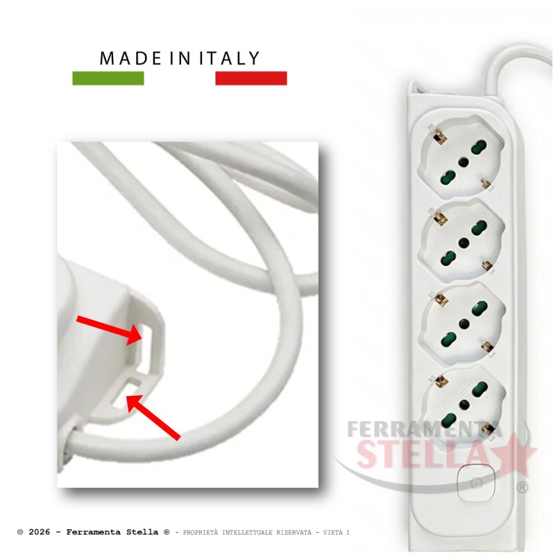Ciabatta elettrica multipresa schuko 4 posti | ferramentastella.it