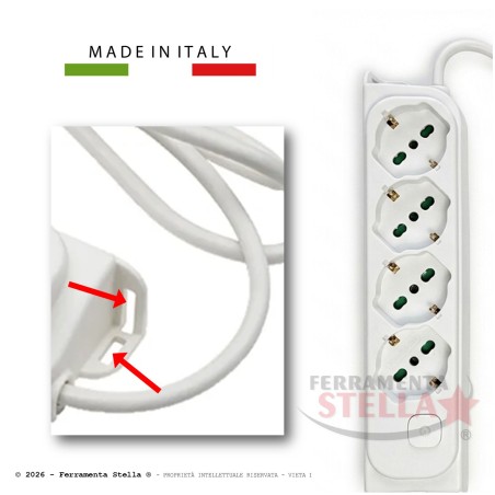 Ciabatta elettrica multipresa schuko 4 posti | ferramentastella.it