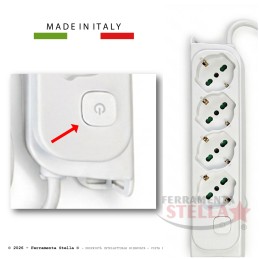 CIABATTA ELETTRICA MULTIPRESA SCHUKO 4 POSTI CON INTERRUTTORE PRESA 10/16A 2