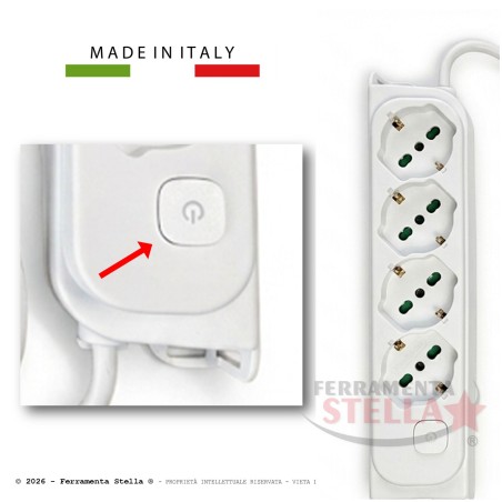 Ciabatta elettrica multipresa schuko 4 posti | ferramentastella.it