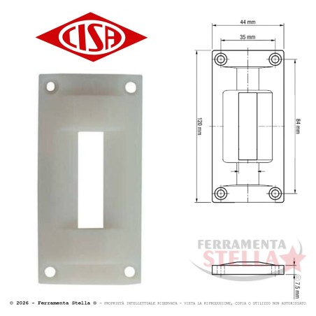 Contropiastra cisa 06072 serratura nylon | ferramentastella.it