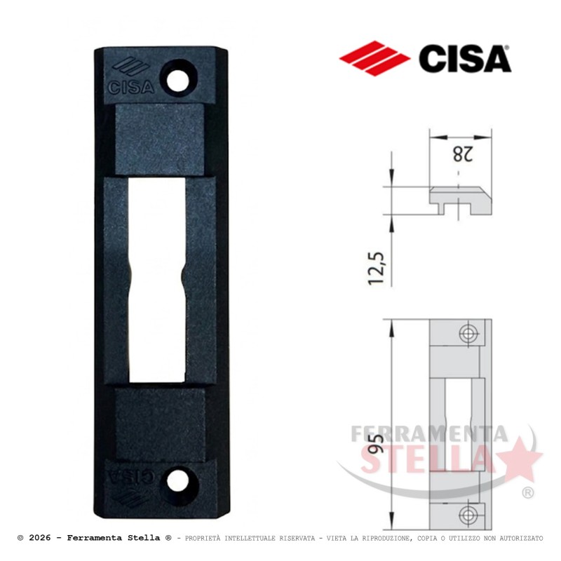 Contropiastra  nylon cisa 06287 65 per serratura | ferramentastella.it