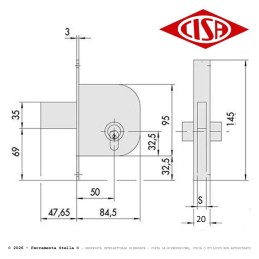 Serratura x porte ferro cilindro tipo yale ambidestra  | ferramentastella.it 2