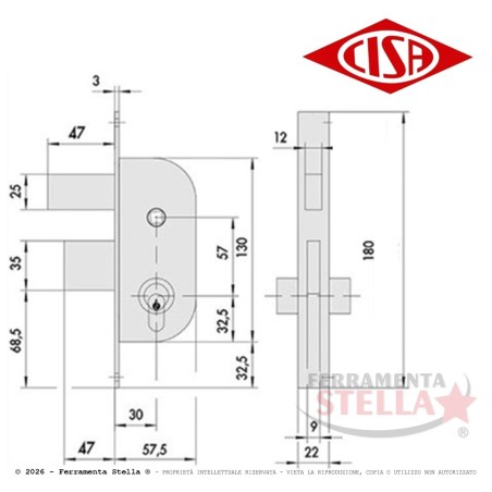 Serratura x porte ferro scivolo mandate ambidestra | ferramentastella.it