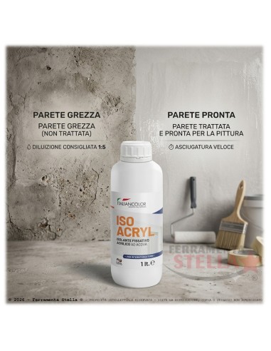 Isolante fissativo all'acqua per muro e pittura | ferramentastella.it