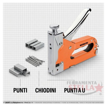 Fissatrice per graffe manuale Wokin in metallo | ferramentastella.com