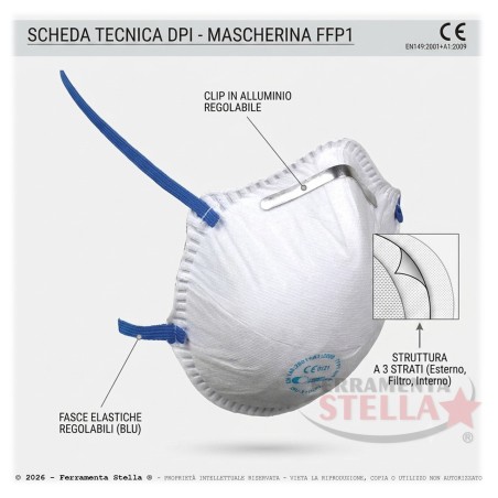 Mascherina di protezione ffp1 3m 8710 1 pezzo  |  ferramentastella.com