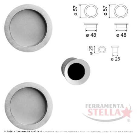 Kit cieco per porte scorrevoli cromo satinato | ferramentastella.com