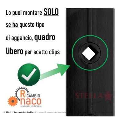 Ricambio clips porta lamelle Perla comandi naco | ferramentastella.it