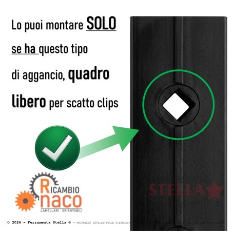 Ricambio clips porta lamelle Perla comandi naco | ferramentastella.it