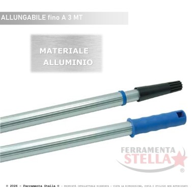 Manico asta telescopico per rullo 3 m alluminio | ferramentastella.it