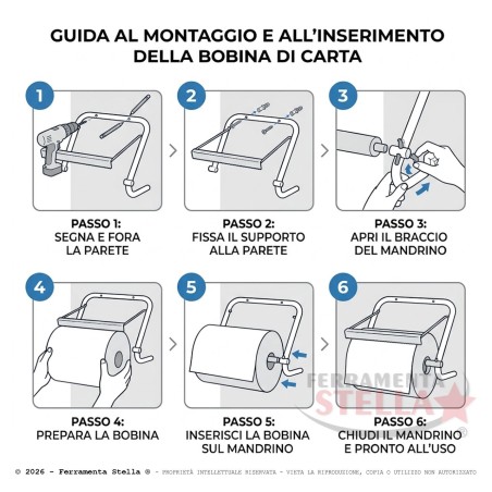 Portarotolo da Muro con Tagliacarta per Carta | ferramentastella.com