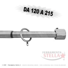 Bastone Tende  Estensibile 120-215cm Argento | ferramentastella.com