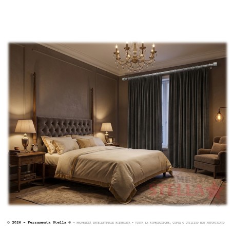 Bastone Tende  Estensibile 120-215cm Argento | ferramentastella.com