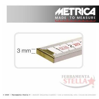 Doppio metro in legno bianco/giallo con 10 aste | ferramentastella.it