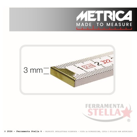 Doppio metro in legno bianco/giallo con 10 aste | ferramentastella.it