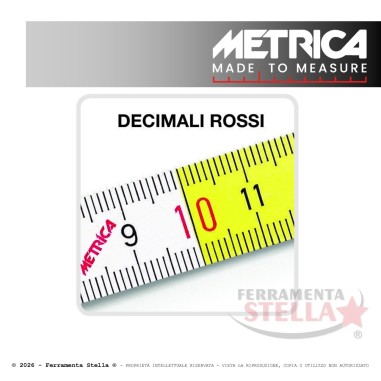 Doppio metro in legno bianco/giallo con 10 aste | ferramentastella.it