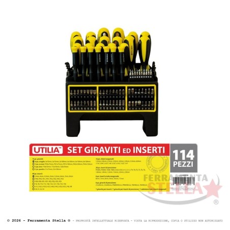 Set Giraviti e Inserti completo di 114 Pezzi | ferramentastella.com