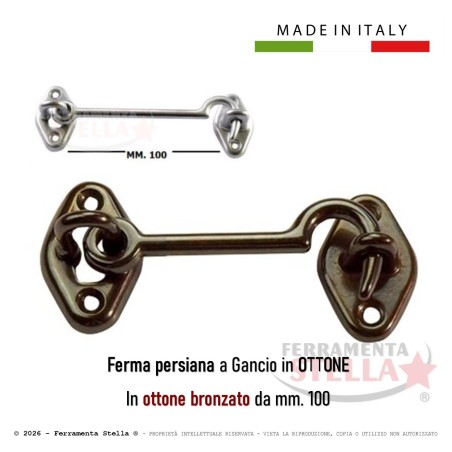 Fermapersiane gancio persiane in ottone | ferramentastella.it