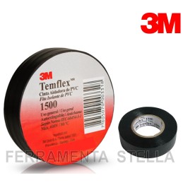 NASTRO ISOLANTE ISOLATO NERO 3M IN PVC ELETTRICISTA TEMFLEX 1500 - 25 mm X 25 MT