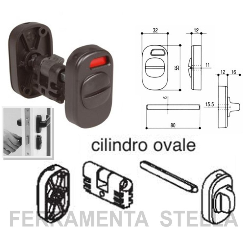 CHIAVISTELLO LIBERO OCCUPATO ROSSO VERDE CHIUSURA PORTE PORTONI INFISSI BAGNO WC