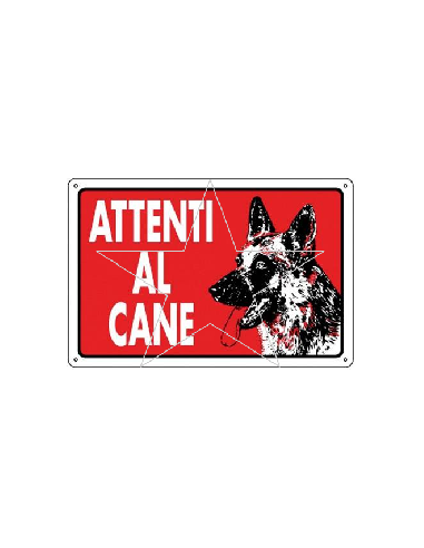 Cartello targhetta plastica attenti al cane | ferramentastella.it