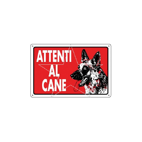 Cartello targhetta plastica attenti al cane | ferramentastella.it