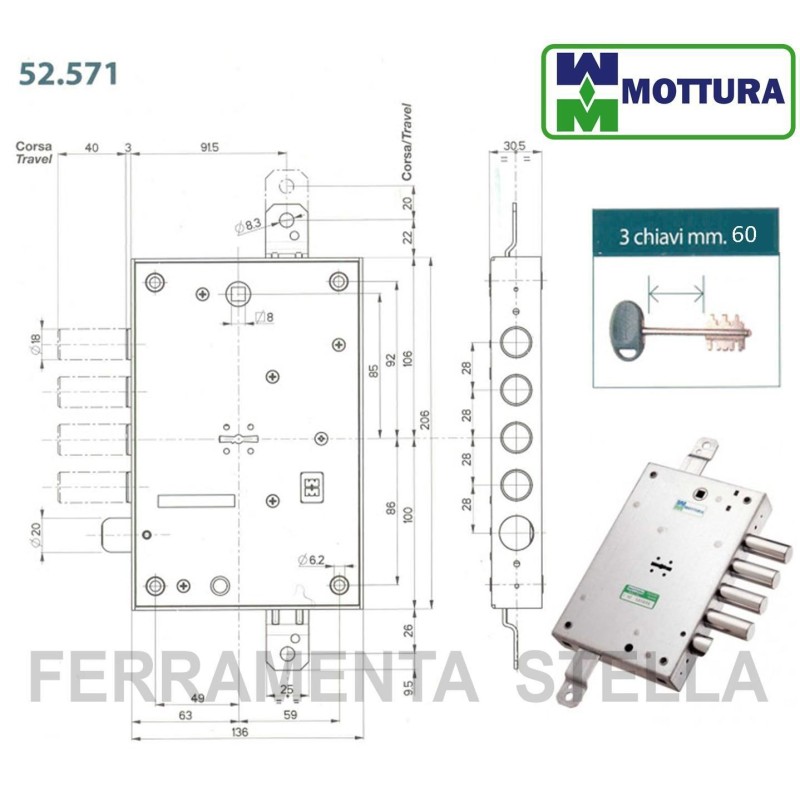 Serratura per porta blindata
