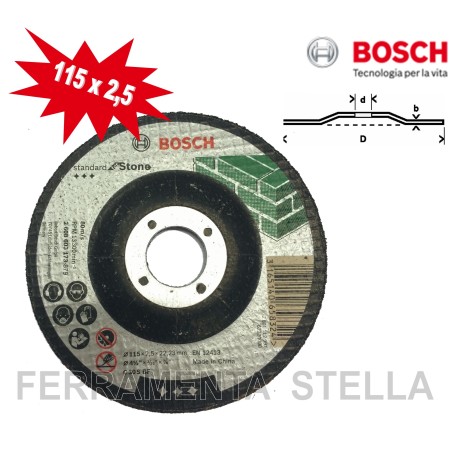 MOLA DISCO TAGLIO BOSCH 115 x 1 x 22 MM INOX METALLO SMERIGLIATRICE FLEX SOTTILE
